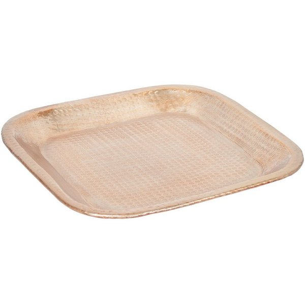 Marrakesch Orient & Mediterran Interior Dekotablett Tablett Hosna im Skandi-Stil, zum Servieren und Dekorieren, Gold 29 cm (1 St), Handarbeit