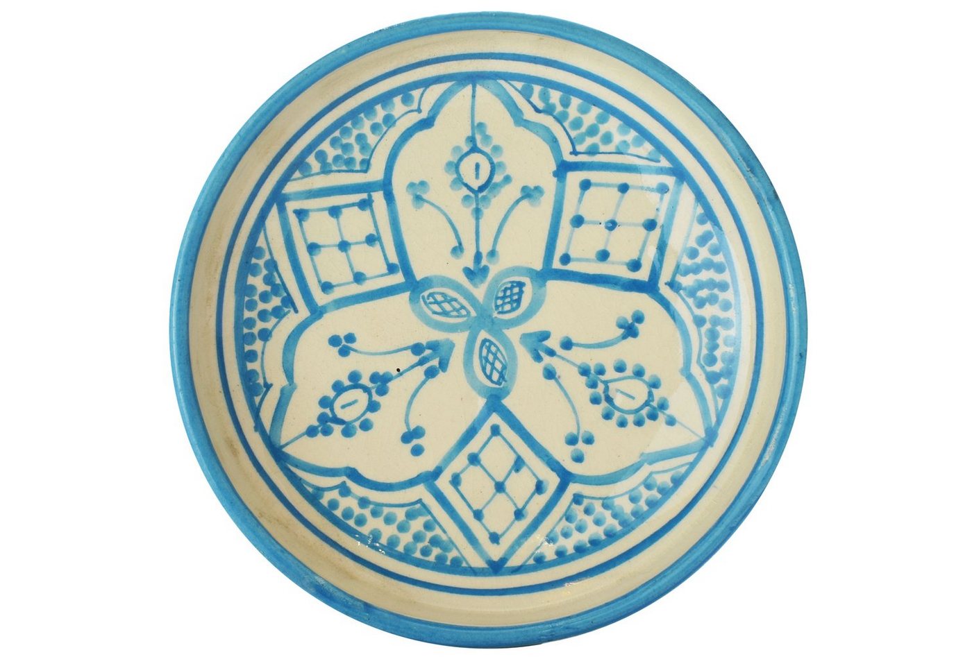 Marrakesch Orient & Mediterran Interior Dipschale Schale Alijan im orientalischen Stil aus Keramik gefertigt, Blau 20 cm, Keramik, (1-tlg), Handarbeit – Bild 2 von 4