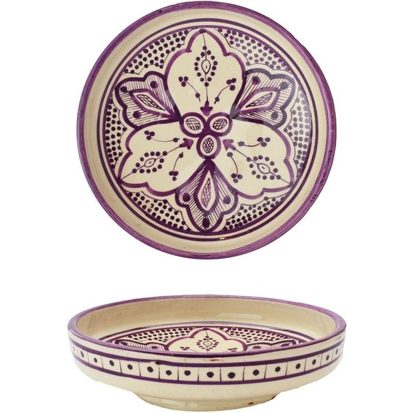 Marrakesch Orient & Mediterran Interior Dipschale Schale Alijan im orientalischen Stil aus Keramik gefertigt, Pink 20 cm, Keramik, (1-tlg), Handarbeit