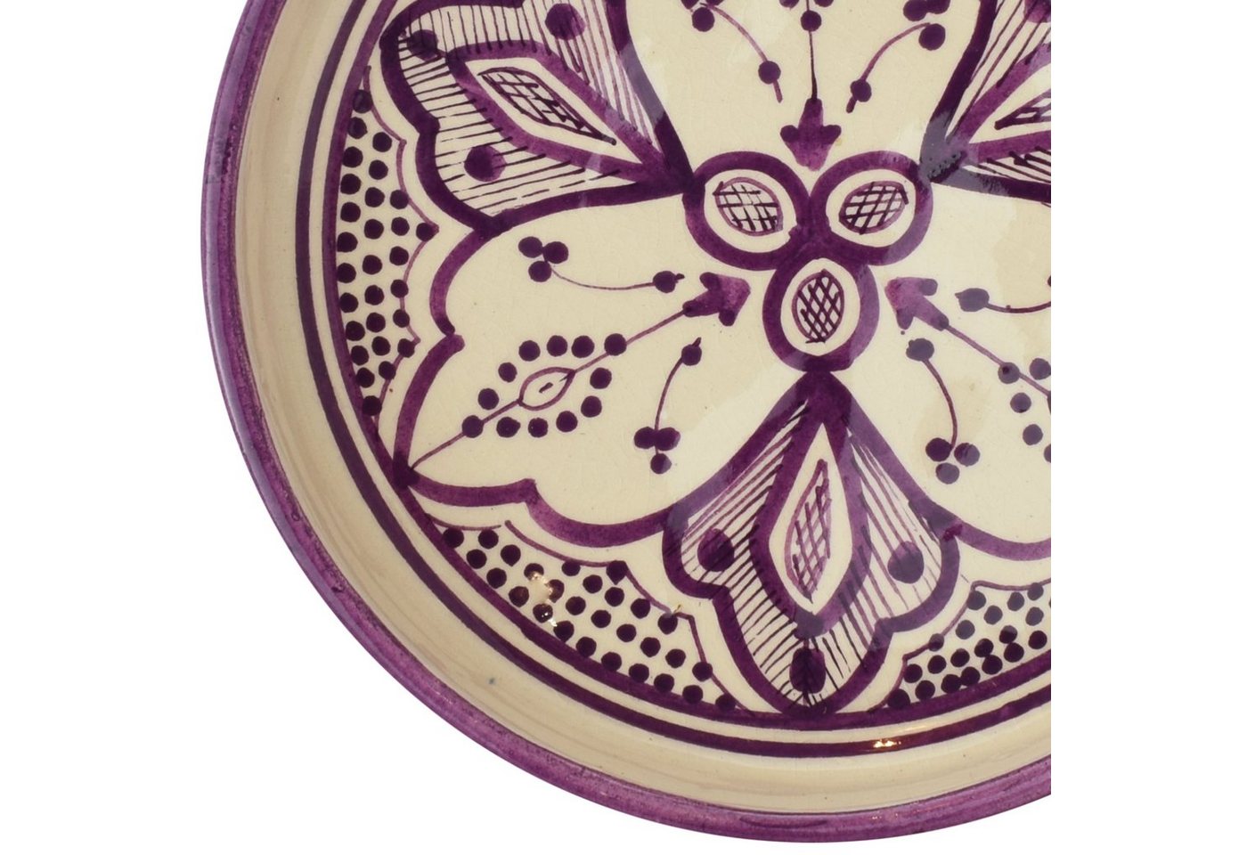 Marrakesch Orient & Mediterran Interior Dipschale Schale Alijan im orientalischen Stil aus Keramik gefertigt, Pink 20 cm, Keramik, (1-tlg), Handarbeit – Bild 4 von 4