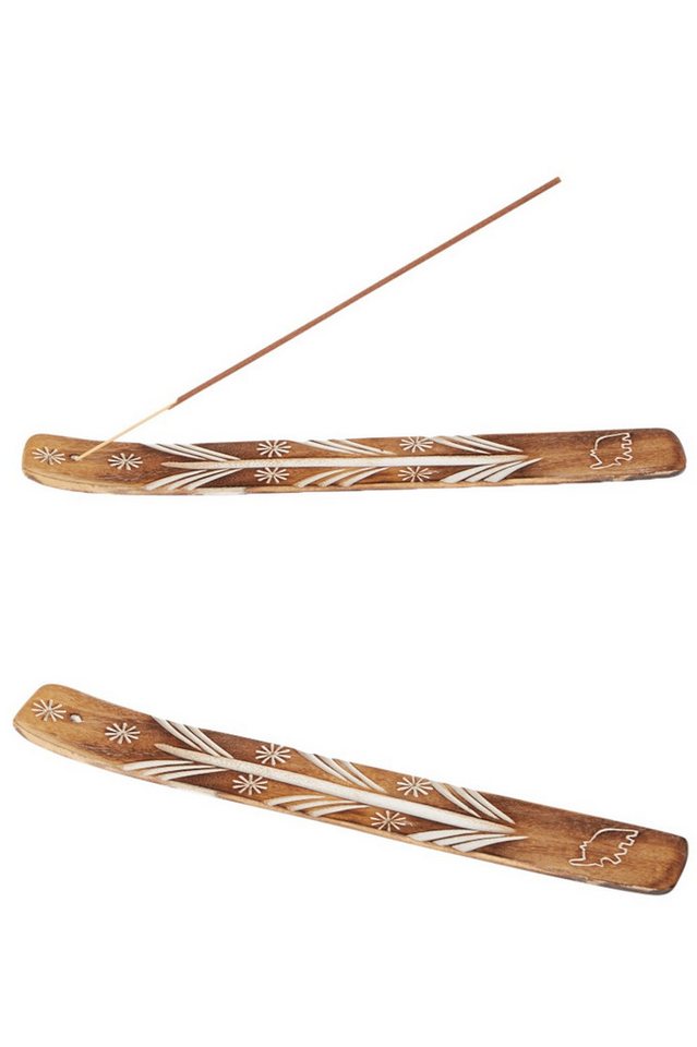 Marrakesch Orient & Mediterran Interior Räucherstäbchen-Halter Ashot Räucherstäbchenhalter 3er-Set 26 cm, aus Holz, handgeschnitzt, (3 St), Handarbeit – Bild 5 von 5
