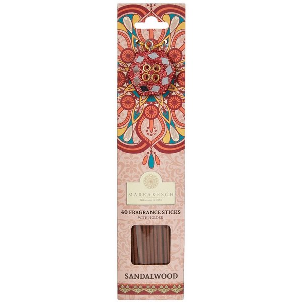 Marrakesch Orient & Mediterran Interior Räucherstäbchen Incenso sandalo rollato a mano, profumo intenso, colore rosso 26 cm (1-St), Handarbeit