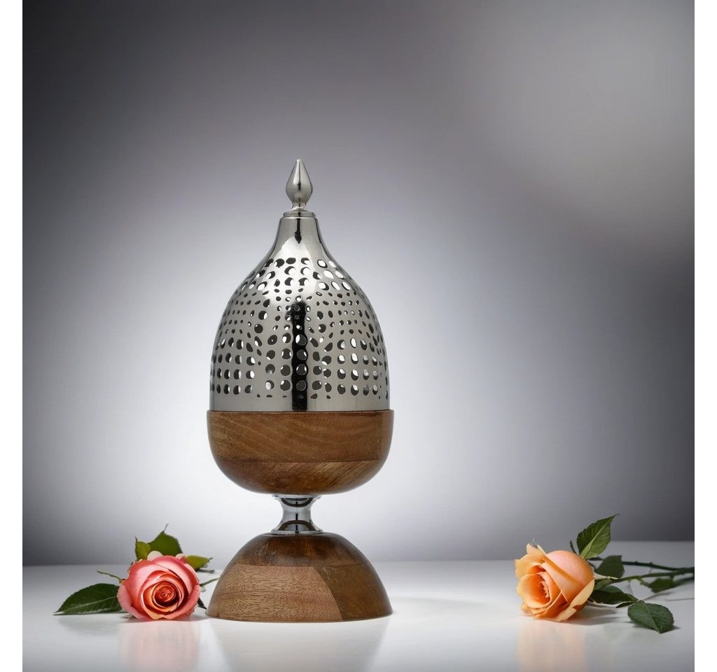 Marrakesch Orient & Mediterran Interior Räucherstäbchen-Halter Orientalisches Räuchergefäß Mouka handgefertigt aus Metall handgemacht, (1 St), Handarbeit – Bild 2 von 5