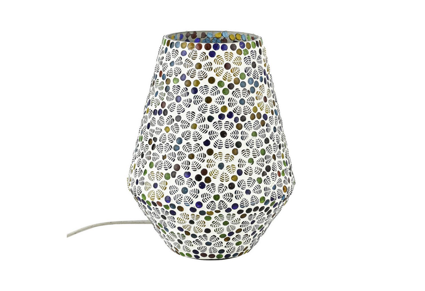 Marrakesch Orient & Mediterran Interior Tischleuchte Fikus Motiv 3 Tischlampe 24 cm, von Hand gefertigtes Glasmosaik, E27 – Bild 4 von 4