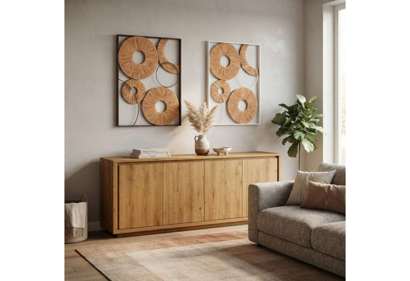 Marrakesch Orient & Mediterran Interior Wanddekoobjekt 2er-Set Wanddeko Home Accents, Metall Natur, offenes 3D-Design, 68 cm (2 St), Handarbeit – Bild 5 von 5