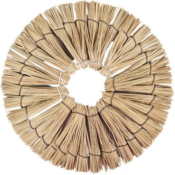 Marrakesch Orient & Mediterran Interior Wanddekoobjekt Wanddekoration aus Rattan gefertigt im modernen Design, in Beige 22 cm (1 St), Handarbeit