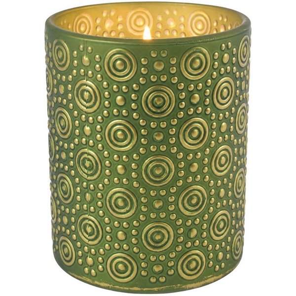 Marrakesch Orient & Mediterran Interior Windlicht Windlicht Hailey gemaakt van glas voor kaarsdecoratie, groen 12,5 cm (1 St), Handarbeit