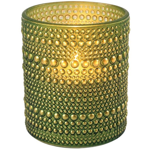 Marrakesch Orient & Mediterran Interior Windlicht Windlicht Nelle in oosterse stijl, gemaakt van glas, in groen 10 cm (1 St), Handarbeit