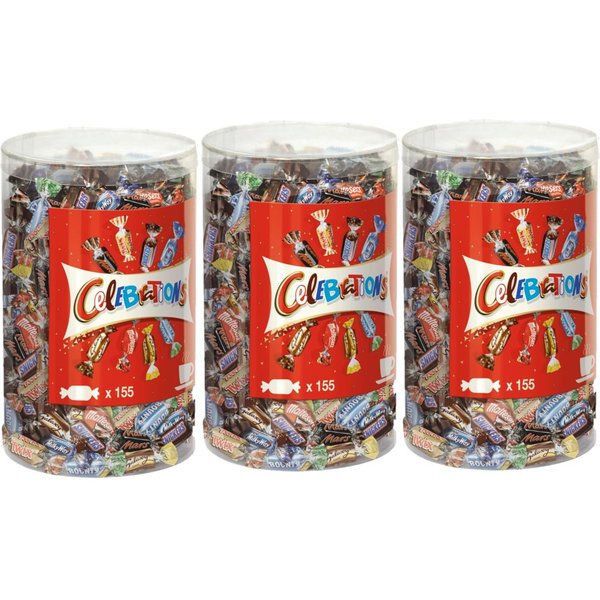 Mars Süßigkeit CELEBRATIONS 3x 1,435kg, Mini Schokoriegel, Mars, Snickers, Twix, Schokolade