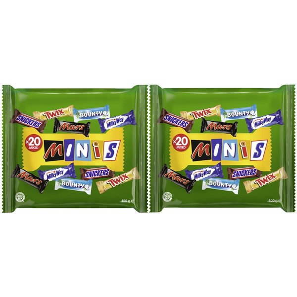 Mars Süßigkeit Mixed Minis 2x400g, Snickers, Mars, Twix, Bounty, Milky Way
