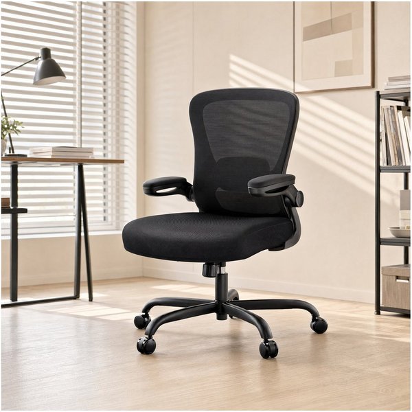 Marsail Bürostuhl Ergonomischer – Schreibtischstuhl Mesh mit 3D-verstellbaren Armlehnen (4-fach verstellbarer Lendenwirbelstütze, Mesh-Rückenlehne), Höhenverste