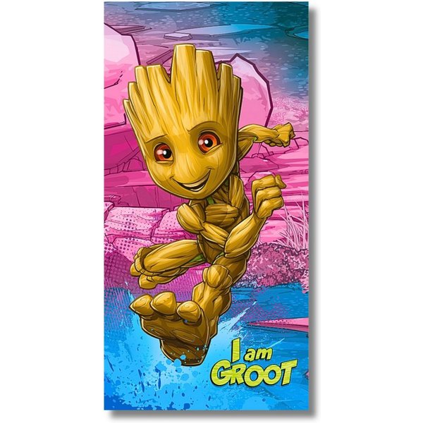 MARVEL Badetuch Groot - Guardians of the Galaxy, Baumwolle, Jungen Strandtuch 70 x 140 cm