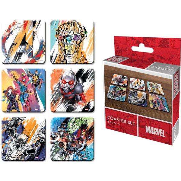 MARVEL Getränkeuntersetzer Avengers - Untersetzer - 6er Set (NEU & OVP), 6-tlg.