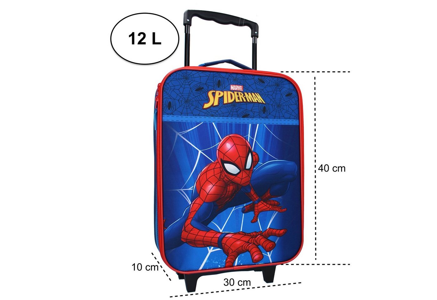 MARVEL Kinderkoffer Spiderman Trolley Kindertrolley, 2 Rollen – Bild 2 von 5