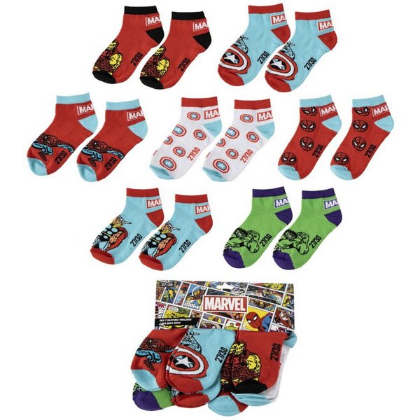 MARVEL Kurzsocken Kinder Sneakersocken Mehrpack Polyester