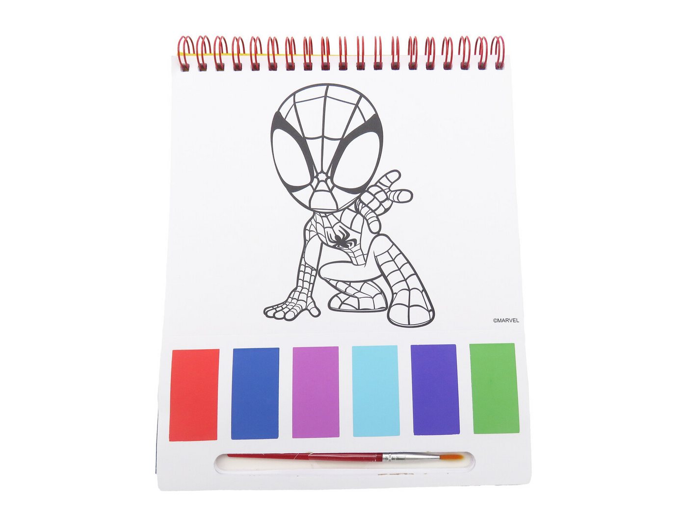 MARVEL Malblock Spidey Malblock mit Wasserfarben 20 Blatt Zeichenblock mit Pinsel – Bild 3 von 3