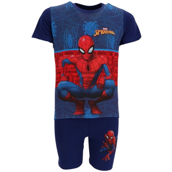 MARVEL Pyjama Spider Man Shortama Kinder Baumwolle Schlafanzug Set (2 tlg)