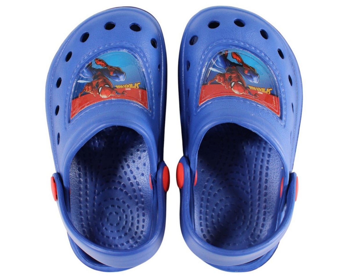 MARVEL Spider-Man Kinder Jungen Clogs Badeschuhe Gr. 22 bis 33 Blau Clog – Bild 3 von 5