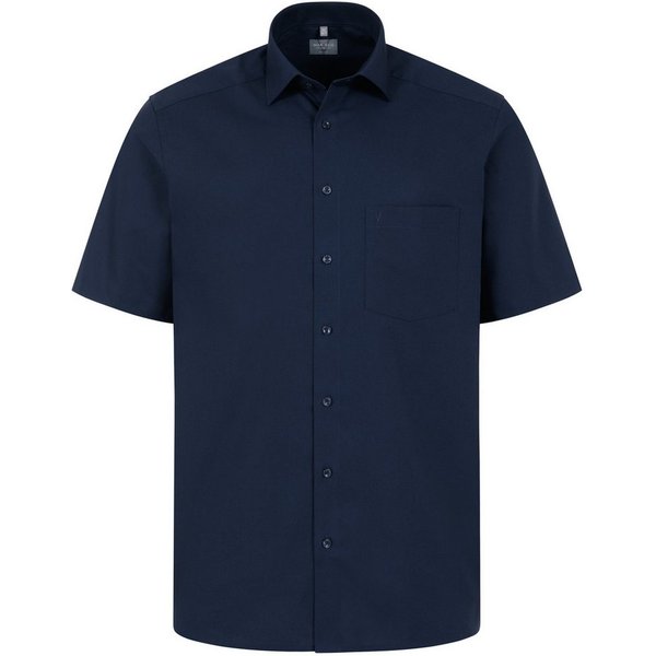 MARVELIS Businesshemd Kurzarm Comfort Fit, Chambray, New Kent Kragen Regular Halbarm 12cm, 100% Baumwolle, Bügelfrei, Knitterfrei