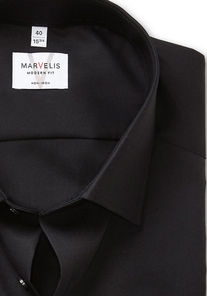 MARVELIS Kurzarmhemd modern fit, Busnesshemd, New Kentkragen, bügelfrei – Bild 2 von 3