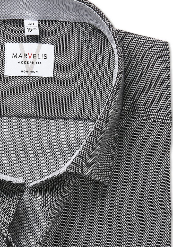 MARVELIS Langarmhemd Businesshemd, modern fit, bügelfrei – Bild 2 von 3