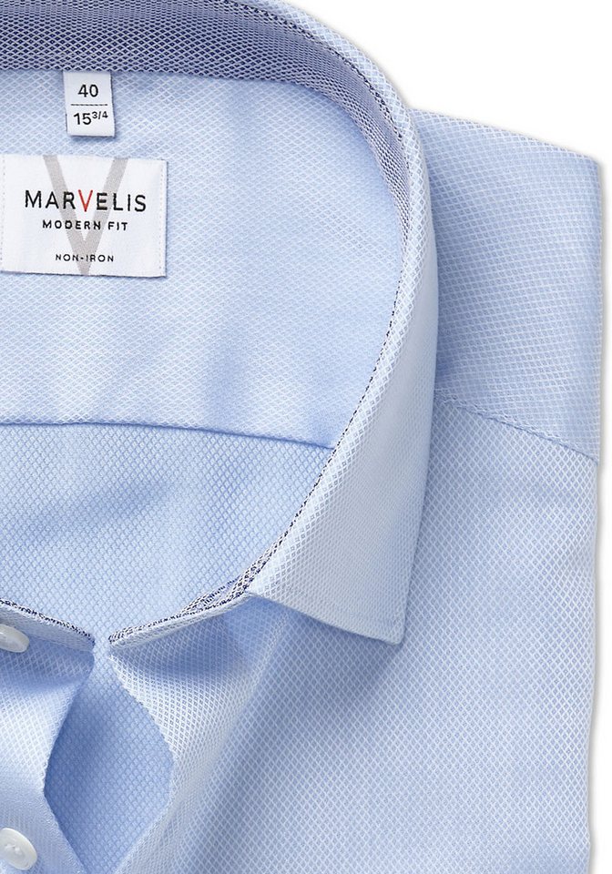 MARVELIS Langarmhemd Businesshemd, modern fit, bügelfrei – Bild 2 von 3