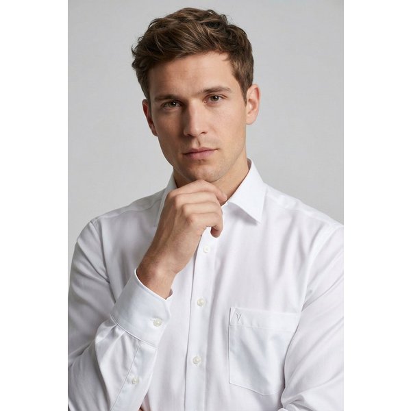 MARVELIS Langarmhemd modern fit, verlängerter Arm, Businesshemd, New-Kentkragen
