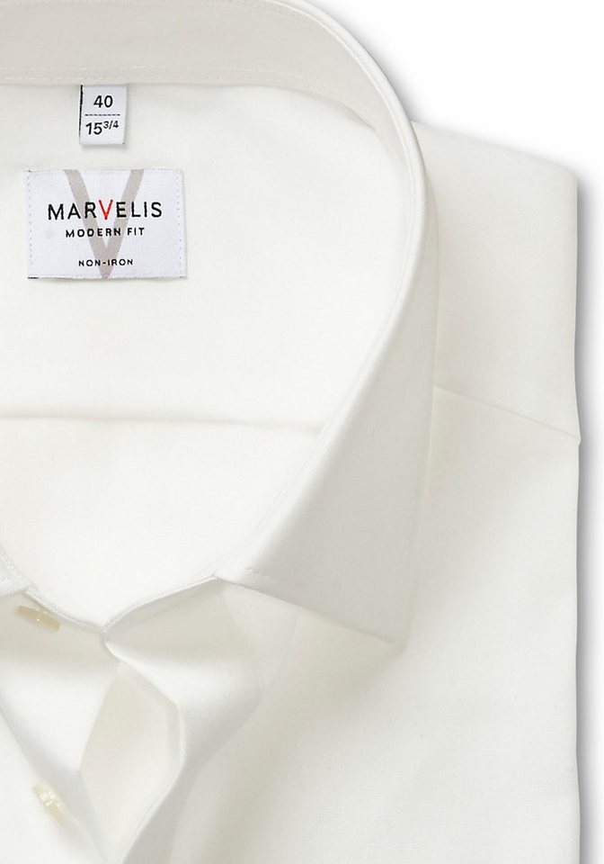 MARVELIS Langarmhemd modern fit, Businesshemd, bügelfrei, New-Kentkragen – Bild 3 von 4