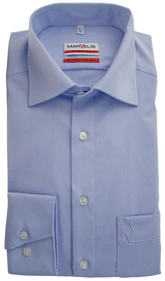 MARVELIS Langarmhemd Modern Fit modern FitHaifisch – Bild 3 von 4