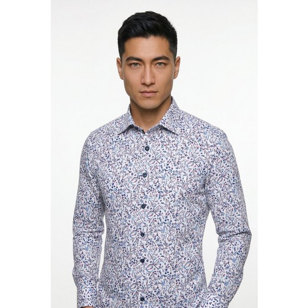 MARVELIS Langarmhemd New York Kentkragen, floraler Print, body fit