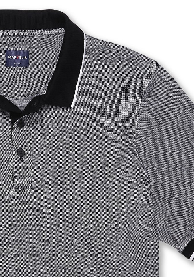MARVELIS Poloshirt meliert, leicht tailliert – Bild 2 von 2