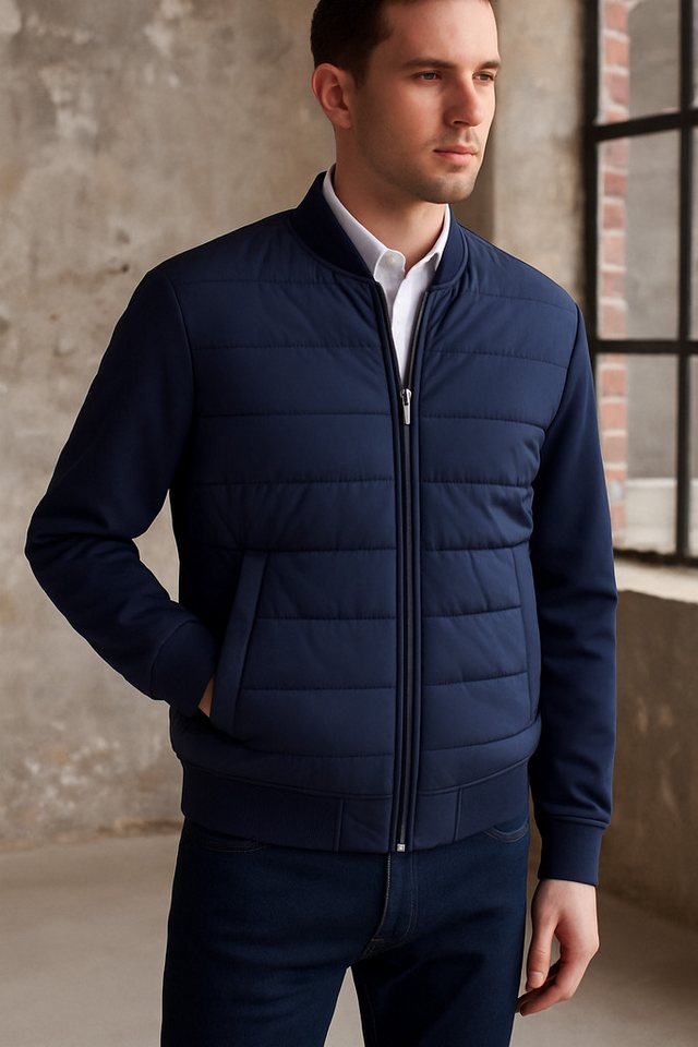 MARVELIS Steppjacke Steppjacke/Übergangsjacke - Casual Fit - Einfarbig - Marine – Bild 2 von 2