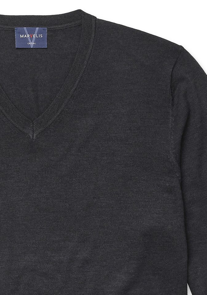 MARVELIS V-Ausschnitt-Pullover aus reiner Wolle – Bild 3 von 3