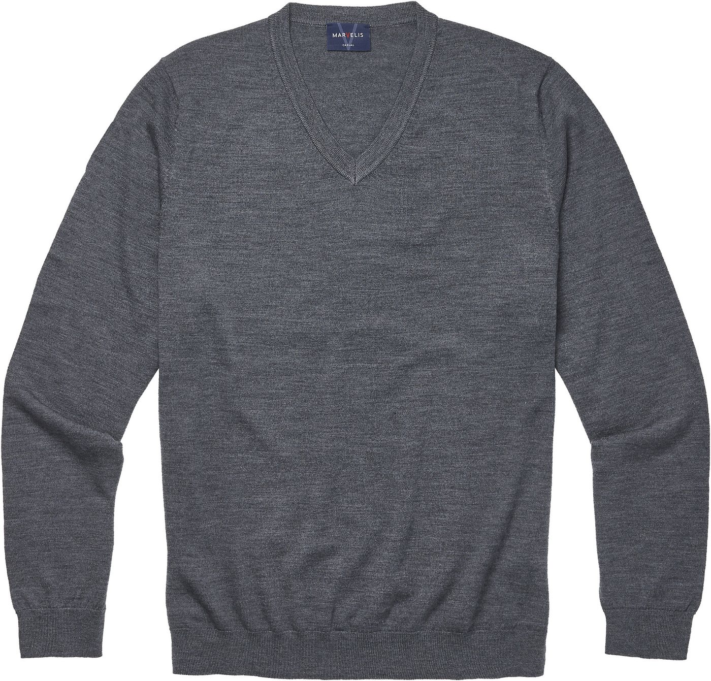 MARVELIS V-Ausschnitt-Pullover aus reiner Wolle – Bild 2 von 3