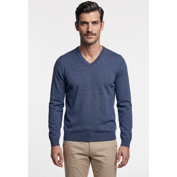 MARVELIS V-Ausschnitt-Pullover aus reiner Wolle