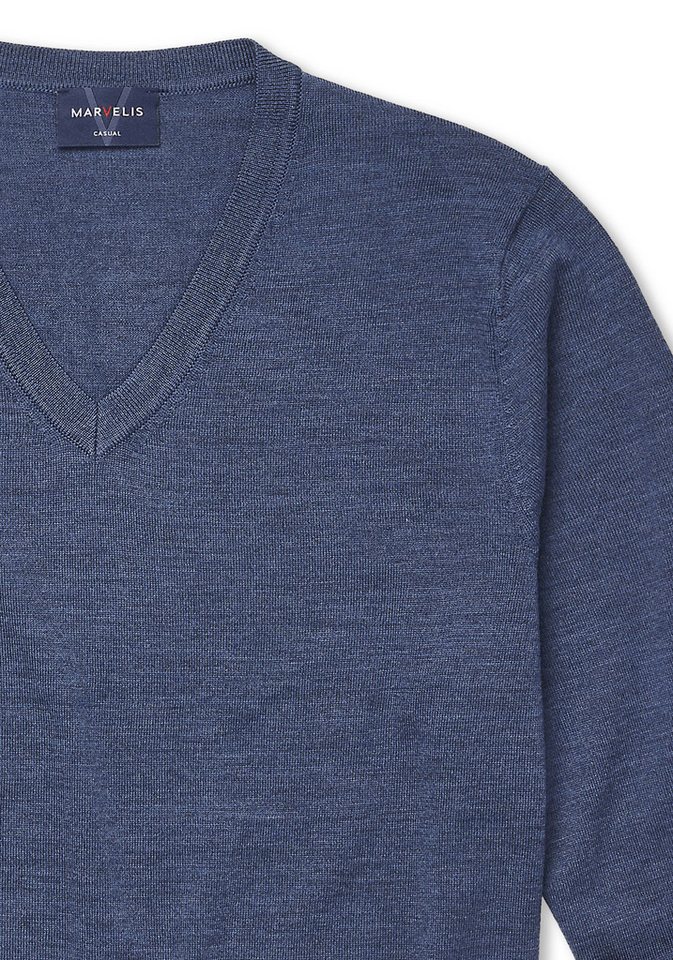 MARVELIS V-Ausschnitt-Pullover aus reiner Wolle – Bild 3 von 3