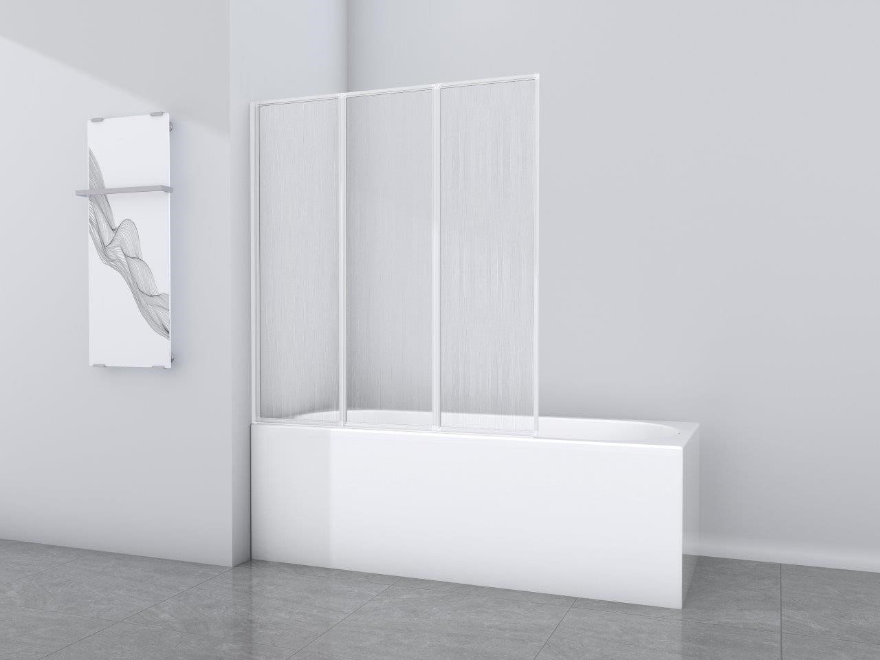 Marwell Badewannenfaltwand Moon, Kunststoff, 3-teilig und faltbar, Duschabtrennung für Badewanne – Bild 2 von 5