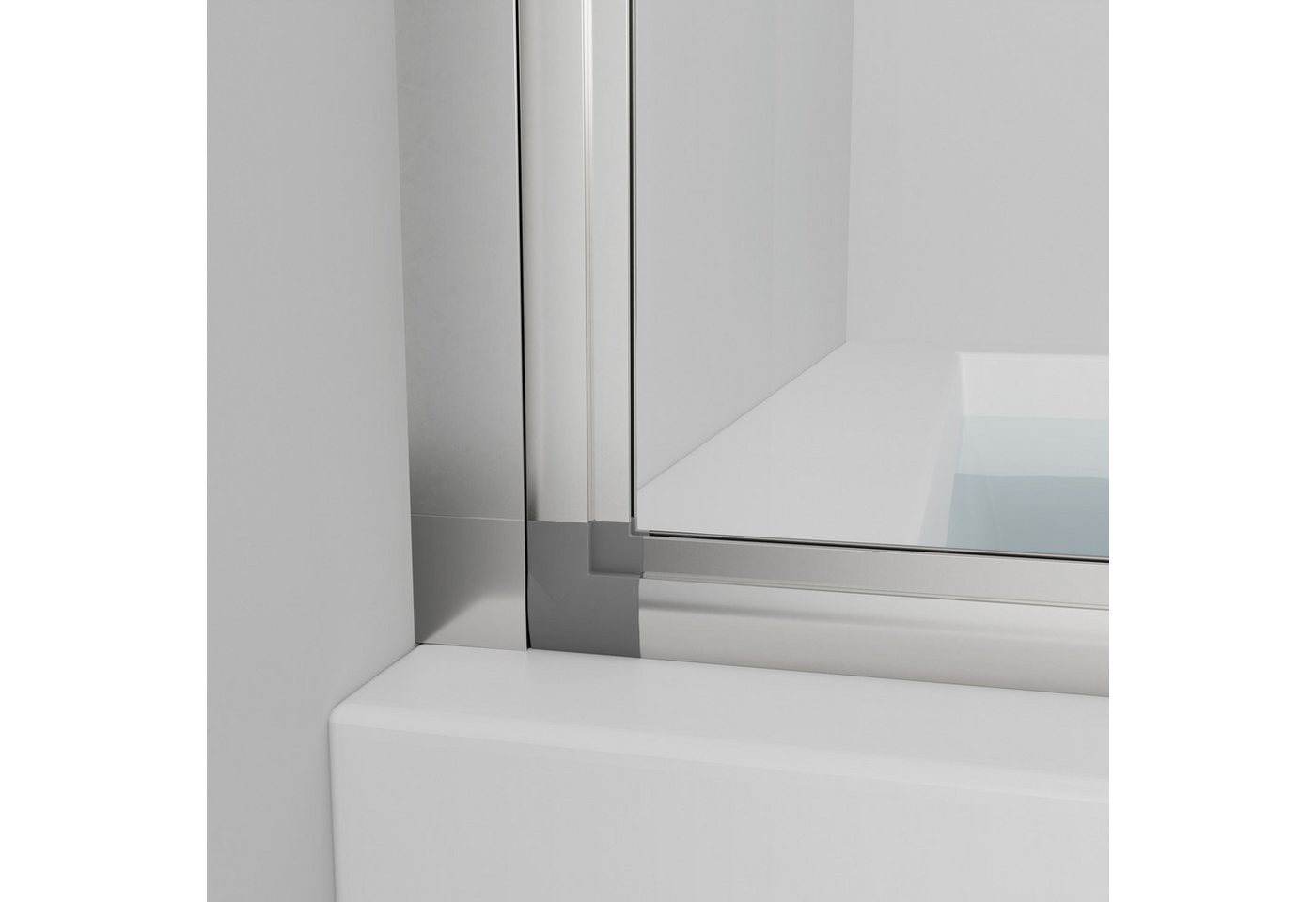 Marwell Badewannenfaltwand Moon, Kunststoff, 3-teilig und faltbar, Duschabtrennung für Badewanne – Bild 3 von 5