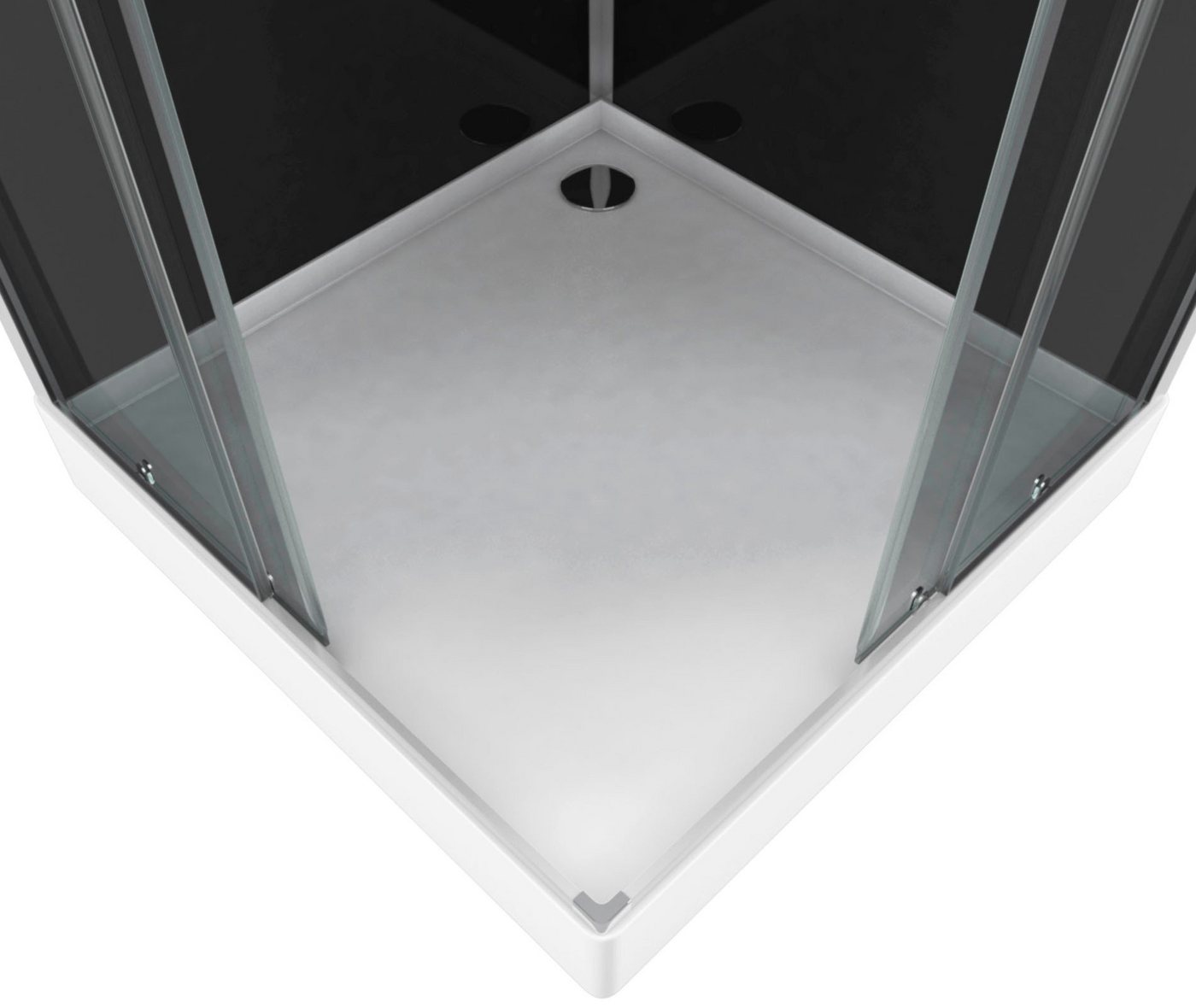 Marwell Komplettdusche Black Suqare, BxT: 90x90 cm, Einscheibensicherheitsglas, Komplett-Set, 90 x 90 x 210 cm - Eckdusche – Bild 4 von 5