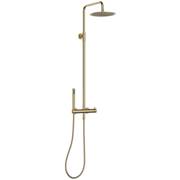 Marwell Stangenbrause-Set Classico, Höhe 118 cm, Edelstahl Regendusche, 88-118x20cm, mit höhenverstellbarer Duschstange