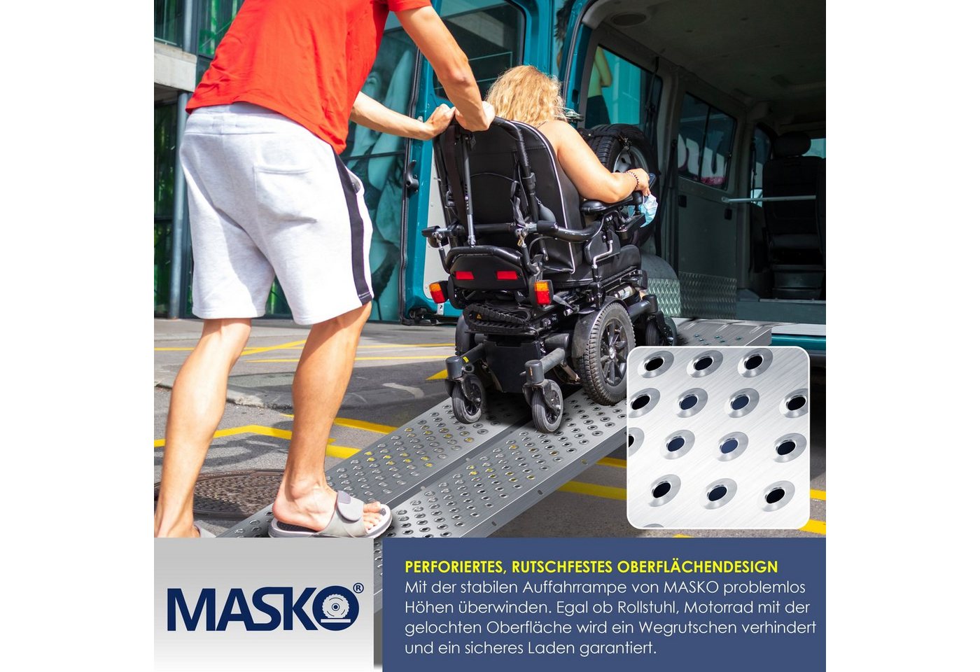 MASKO Auffahrrampe, 2X Auffahrrampe 400kg Verladerampe Verladeschiene verzinkt – Bild 4 von 5