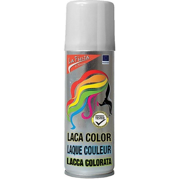 Maskworld Theaterschminke Haarspray - Haarfarbe grau - Karneval Fasching, Farbiges Haarspray für Karneval & Halloween