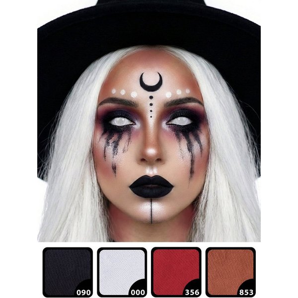 Maskworld Theaterschminke Make-up Set Dark Witch, Mondgöttin oder düstere Hexe schminken auf Wasserbasis