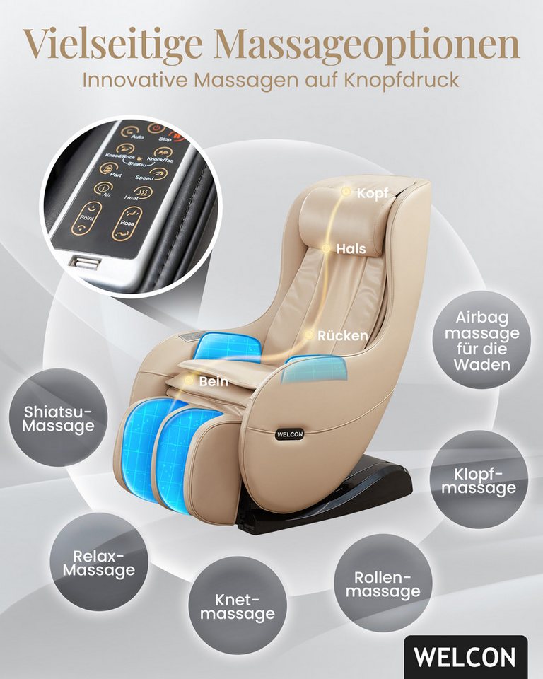 WELCON Massagesessel WELCON Massagesessel EASYRELAXX in beige, braun, schwarz und rot – Bild 4 von 5