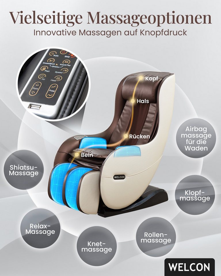 WELCON Massagesessel WELCON Massagesessel EASYRELAXX in beige, braun, schwarz und rot – Bild 4 von 5