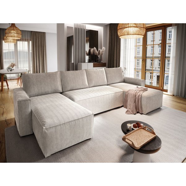 Masseno Ecksofa ASPRA mit Schlaffunktion U-Form, Sofa mit Bettkasten