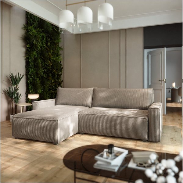 Masseno Ecksofa BESMIR mit Schlaffunktion L-Form, Sofa mit Bettkasten