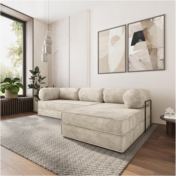 Masseno Ecksofa ETERA modulares Boneless Sofa mit Schlaffunktion