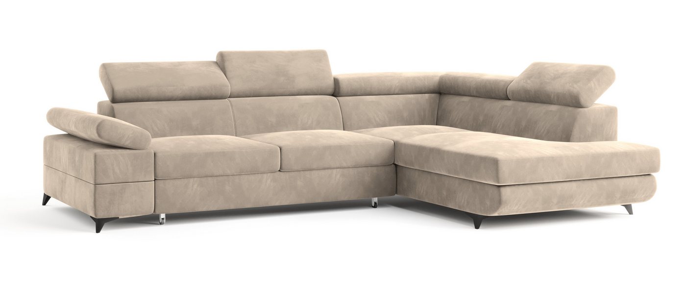 Masseno Ecksofa FAVIEN mit Schlaffunktion L-Form, Sofa mit Bettkasten – Bild 2 von 5