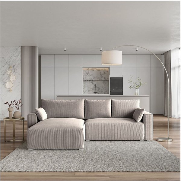 Masseno Ecksofa FORIL mit Schlaffunktion L-Form, Sofa mit Bettkasten